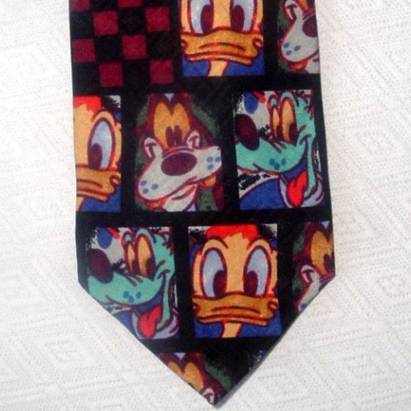 Mickey Mouse ltd ed Italy silk tie donald duck goofy disney character - Picture 1 of 3